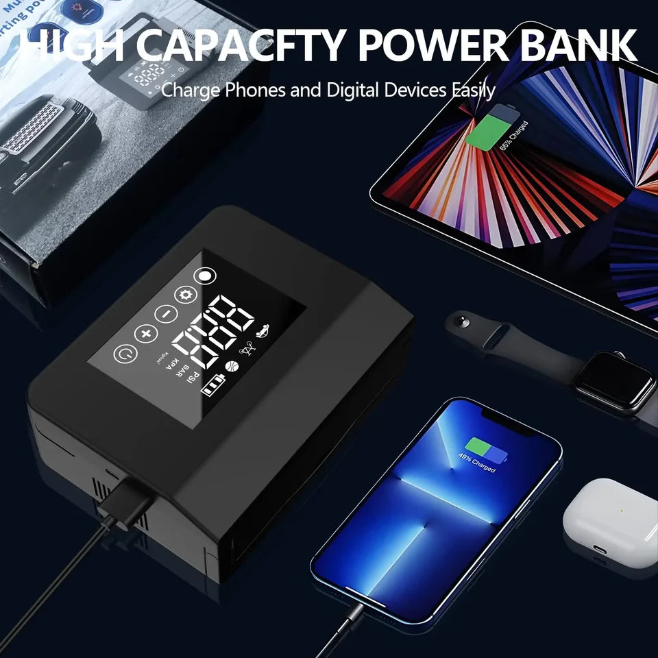 Portable Car Jump Starter with Air Compressor